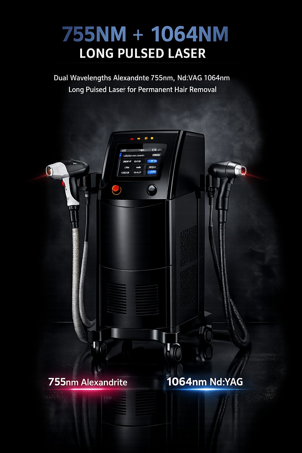 755NM + 1064NM Long Pulsed Laser